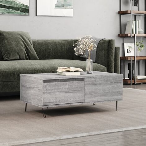 Table Basse de Salon Élégante,Table Canapé Sonoma gris 90x50x36,5 cm Bois d'ingénierie -FR80298 (1/5)