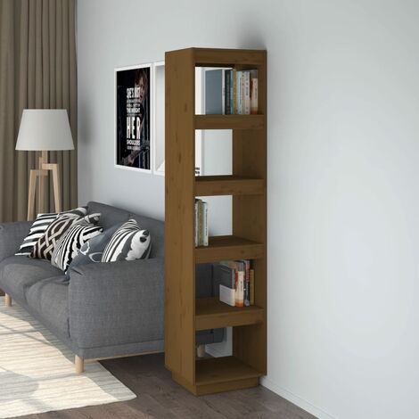 Bibliothèque, Étagère de Rangement, Cloison, Meuble pour Dossier Marron miel 40x35x167 cm Pin solide AXZ17244 (1/5)
