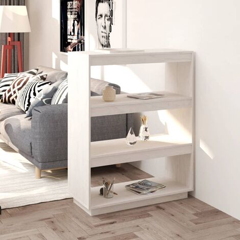 Bibliothèque, Étagère de Rangement, Séparateur de pièce, Meuble pour Dossier Blanc 80x35x103 cm Bois de pin AXZ57375 (1/5)