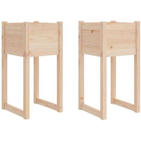 Lot de 2 Jardinières,Bac à fleurs 40x40x81 cm Bois massif de pin -34654 (1/5)