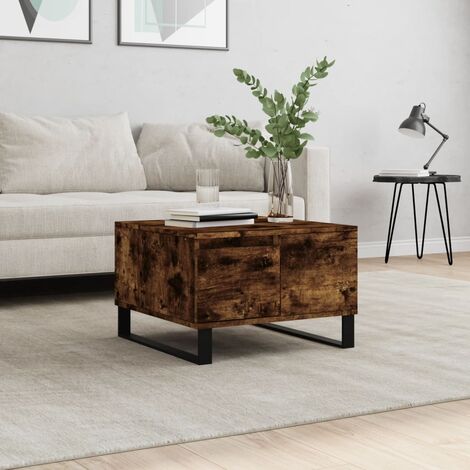 Table Basse de Salon Élégante,Table Canapé chêne fumé 55x55x36,5 cm bois d'ingénierie -FR54814 (1/5)