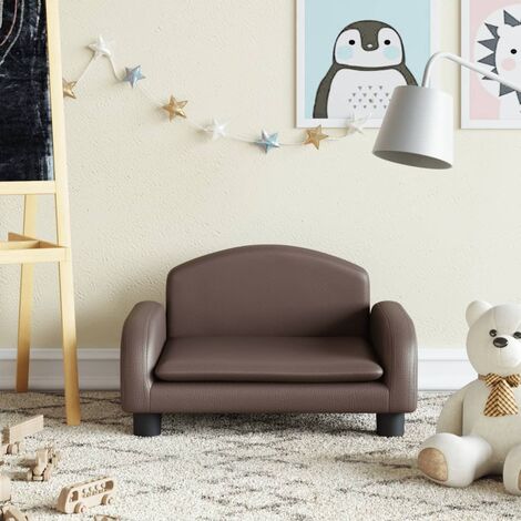Canapé pour enfants, Fauteuil enfants, Canapé Relax Salon, Canapé droit fixe marron 50x40x30 cm similicuir MJU2790 (1/5)