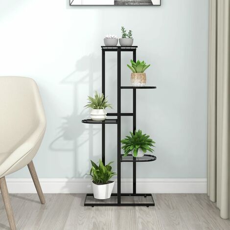 Support Plantes HOMEXIN En Métal - Étagère Réglable Intérieur Et Extérieur Pour Pots De 20-30cm