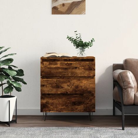 Buffet, Meuble de Rangement, Armoire de Cuisine Chêne fumé 60x35x70 cm Bois d'ingénierie NKK14596 (1/5)