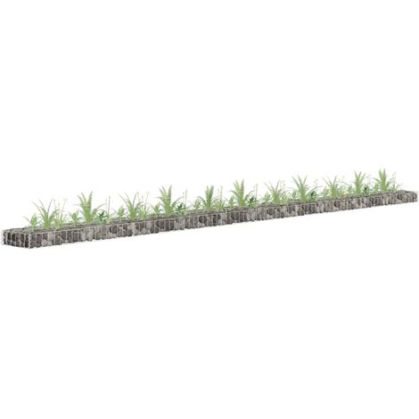 Lit surélevé à gabion Jardinière à gabion Panier de Gabion de Jardin décoratif Acier galvanisé 450x30x10 cm KOL5207 (1/5)