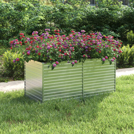Lit surélevé de jardin,Jardinière,Pot de Fleurs 160x80x77 cm Acier galvanisé Argenté XZZZ708209 (1/5)