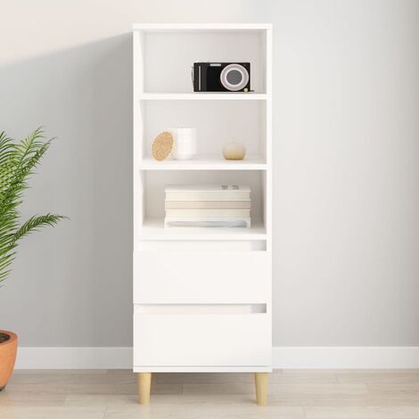 Buffet haut,Buffet d'appoint,Commode de salon/séjour Blanc 40x36x110 cm Bois d'ingénierie -TZ75628 (1/5)
