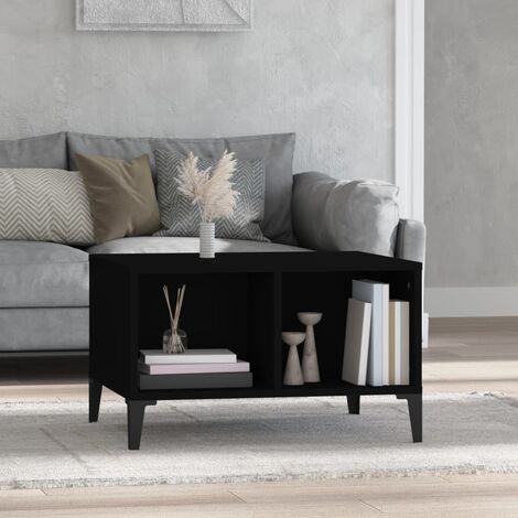 Table basse de salon Bout de canapé Table d'appoint pour chambre Noir 60x50x36,5 cm Bois d'ingénierie XTT470 (1/5)