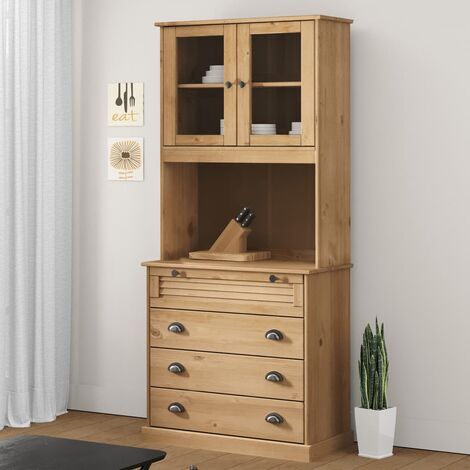 Buffet haut,Buffet d'appoint,Commode de salon/séjour VIGO 80x40x176 cm bois massif de pin -TZ87993 (1/5)