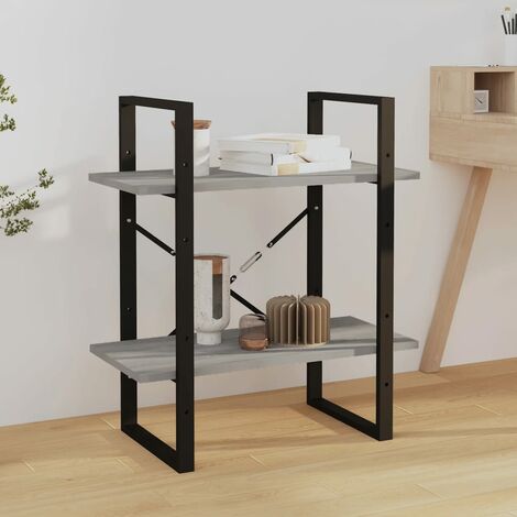 Bibliothèque,Étagère 2 niveaux de Rangement Ouvert,Étagère livres Sonoma gris 60x30x70cm Bois d'ingénierie - DH60466 (1/5)