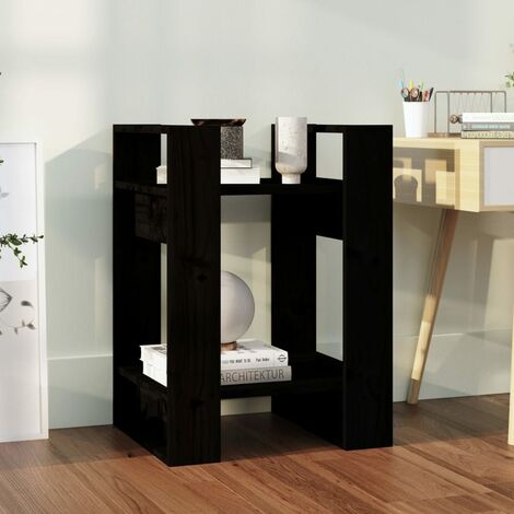 Bibliothèque, Étagère de Rangement, Séparateur de pièce, Meuble pour Dossier Noir 41x35x57 cm Pin solide AXZ94813 (1/5)