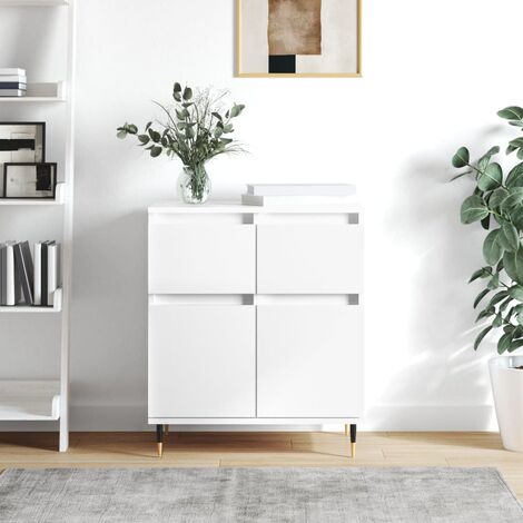 Buffet, Meuble de Rangement, Armoire de Cuisine Blanc 60x35x70 cm Bois d'ingénierie NKK25100 (1/5)