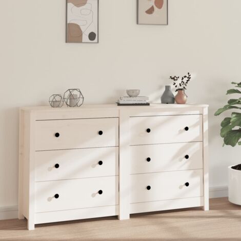 Buffet bas,armoire commode Buffet 111x34x75cm Bois massif de pin