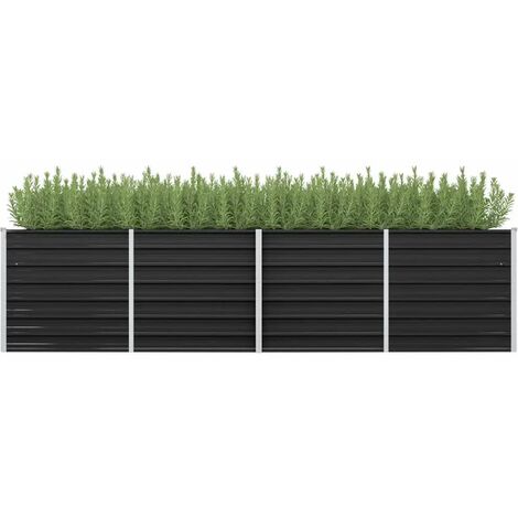 Lit surélevé de jardin,Jardinière,Pot de Fleurs Anthracite 320x80x77 cm Acier galvanisé XZZZ139332 (1/5)