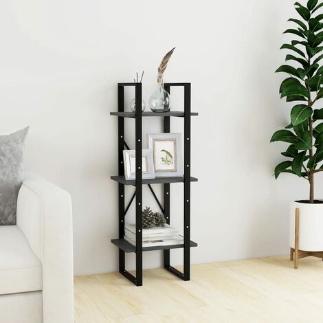 Bibliothèque,Étagère à 3 niveaux de Rangement Ouvert,Étagère livres Gris 40x30x105 cm Bois de pin massif - DH96096 (1/5)