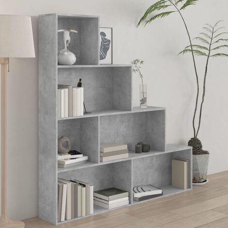 Bibliothèque, Étagère de Rangement, Séparateur de pièce, Meuble pour Dossier Gris béton 155x24x160 cm AXZ89423 (1/5)