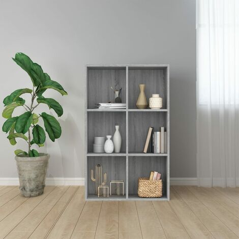 Bibliothèque, Buffet, Meuble de rangement, Armoire à livres Sonoma gris 66x30x98 cm Bois d'ingénierie HYB74503 (1/5)