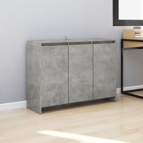 Buffet, Meuble de Rangement, Armoire de Cuisine Gris béton 102x33x75 cm Aggloméré RDS3671 (1/5)
