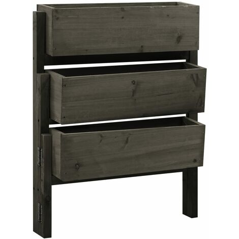 Bac à fleurs,Jardinière pliable de jardin Gris 60x14x75 cm Bois de sapin -63952 (1/5)