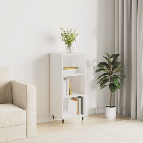 Buffet, Bahut, Meubles de rangement, Commodes blanc brillant 34,5x32,5x90 cm bois d'ingénierie WFE987108 DESIGN IN (1/5)