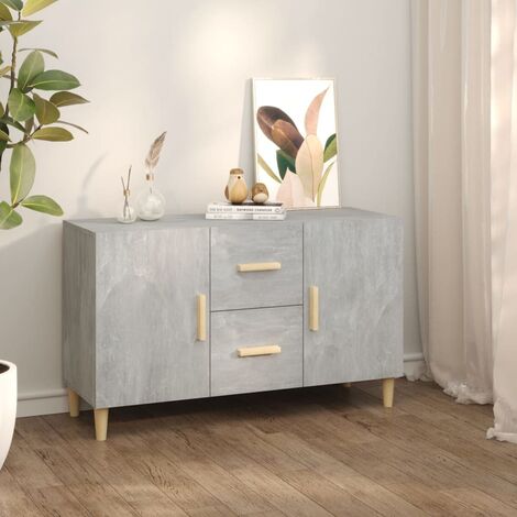 Buffet,Placard de cuisine,Meuble de rangement Gris béton 100x36x60 cm Bois d'ingénierie -TZ77978 (1/5)