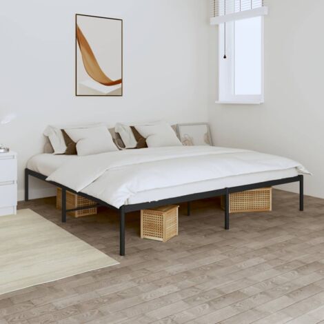 Lit double-180 x 200 cm, Cadre de lit, Lit adulte, Structure de lit métal noir 180x200 cm PDKEI66558 (1/5)