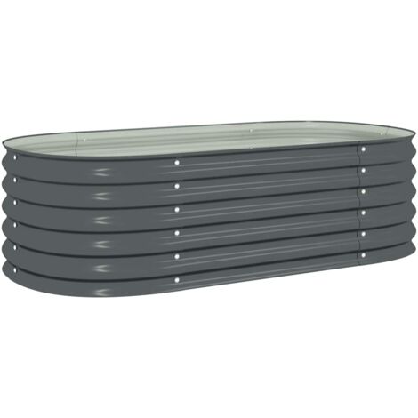 Jardinière Bac A Fleur Lit surélevé de jardin 160x80x44 cm Acier galvanisé Gris 94026 (1/5)