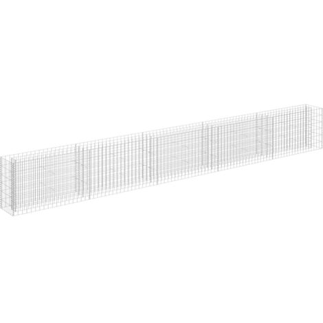 Lit surélevé à gabion  Jardinière à gabion  Panier de Gabion de Jardin décoratif Acier galvanisé 450x30x60 cm KOL6917 (1/5)