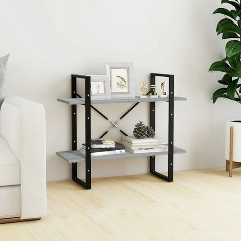 Bibliothèque,Étagère 2 niveaux de Rangement Ouvert,Étagère livres Sonoma gris 80x30x70cm Bois d'ingénierie - DH26665 (1/5)