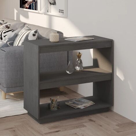 Bibliothèque, Étagère de Rangement, Meuble pour Dossier, Armoire de Rangement Gris 80x35x71 cm Bois de pin massif AXZ86130 (1/5)