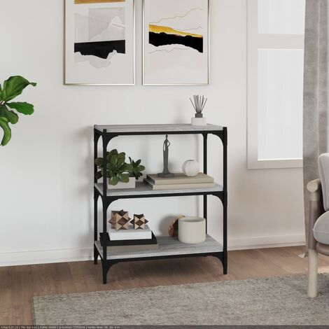 Bibliothèque,Étagère de Rangement Ouvert,Étagère livres Sonoma gris 60x33x70,5 cm Bois d'ingénierie acier - DH39883 (1/5)