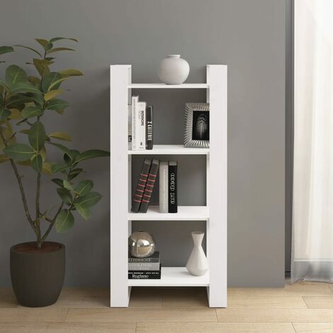 Bibliothèque,Cloison/Étagère de Rangement Ouvert,Étagère livres de pièce Blanc 60x35x125 cm Bois massif - DH80304 (1/5)