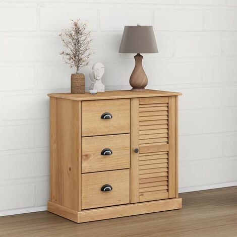 Buffet avec tiroirs,Placard de cuisine VIGO 78x40x75 cm bois massif de pin -TZ26602 (1/5)