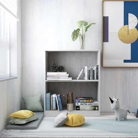 Bibliothèque, Étagère de Rangement, Meuble pour Dossier, Armoire de Rangement Gris béton 60x24x74,5 cm Bois d'ingénierie AXZ90026 (1/5)