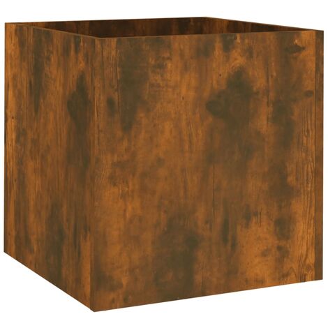 Bac à fleurs,Jardinière Chêne fumé 40x40x40 cm Bois d'ingénierie -66246 (1/5)