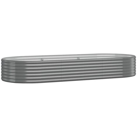Jardinière - Balconnière à fleurs Acier enduit de poudre 249x100x36 cm Gris BV847353 - BonneVie (1/5)