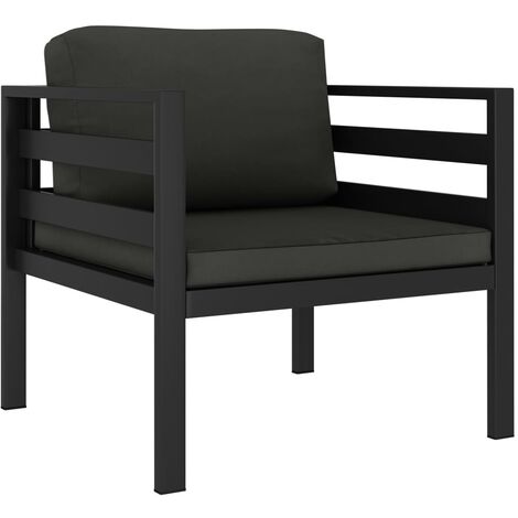 Canapé simple sectionnel - Salon de jardin - Banc de jardin - avec coussins Aluminium Anthracite Chic-408445 (1/5)