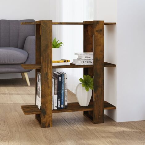 Bibliothèque, Étagère de Rangement, Séparateur de pièce, Meuble pour Dossier Chêne fumé 80x30x87 cm AXZ86577 (1/5)