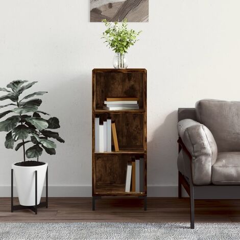 Buffet,Placard de cuisine,Meuble de rangement chêne fumé 34,5x32,5x90 cm bois d'ingénierie -TZ41866 (1/5)