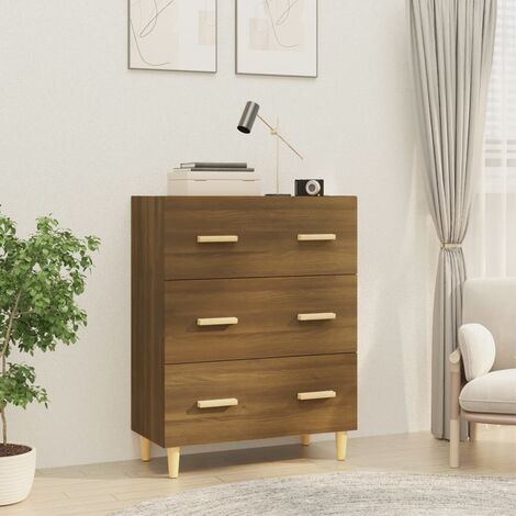 Buffet,Placard de cuisine,Meuble de rangement Chêne marron 70x34x90 cm Bois d'ingénierie -TZ34655 (1/5)