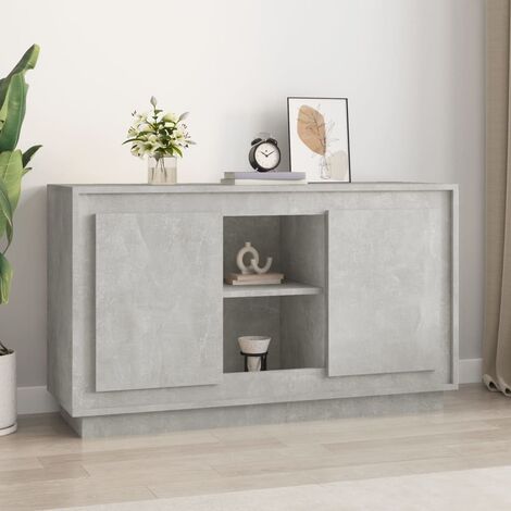 Buffet,Placard de cuisine,Meuble de rangement gris béton 102x35x60 cm bois d'ingénierie -TZ11627 (1/5)