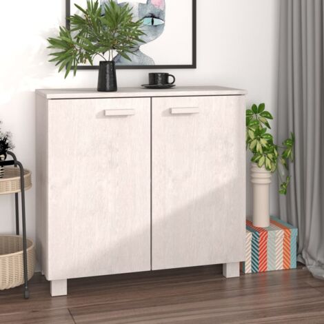 Buffet,Placard de cuisine,Meuble de rangement HAMAR Blanc 85x35x80 cm Bois massif de pin -TZ47316 (1/5)