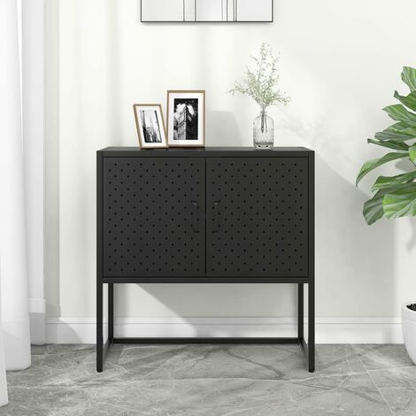 Buffet bas,Buffet Commode industriel Noir 75x35x75 cm Acier -QS67231 (1/5)