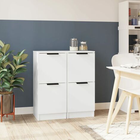 Lot de 2 Buffets Vintages,Enfilades Blanc 30x30x70 cm Bois d'ingénierie -TZ70829 (1/5)