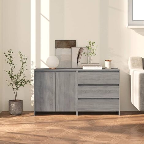 2 pcs Buffets, Meubles de Rangement, Armoires de Cuisine Sonoma gris Bois d'ingénierie RDS5412 (1/5)