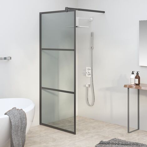 Paroi de douche,Paroi pour baignoire 90x195 cm Verre ESG foncé Noir -Q3283 (1/5)