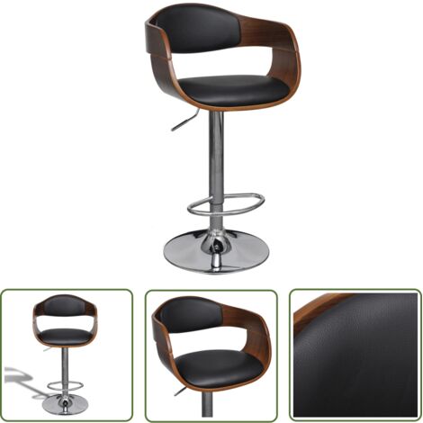 Tabouret de bar Tabouret Haut Chaise de Bar Siège de cuisine Bois courbé et similicuir HAV7696 (1/5)
