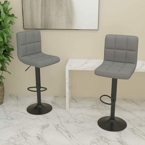 Lot de 2 Tabourets de bar,Chaises hautes de bar luxueuses gris clair tissu -62008 (1/5)