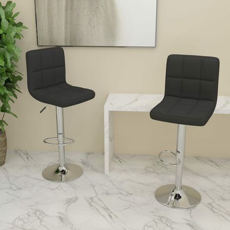 Lot de 2 Tabourets de bar,Chaises hautes de bar luxueuses noir tissu -50951 (1/5)