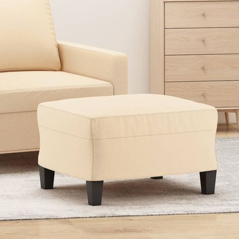Repose-pied,Pouf Tabouret pour Maison Salon Chambre Crème 60x50x41 cm Tissu -BV63225 (1/5)